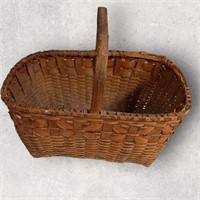 Vintage Large Hardwood handled Basket