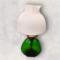 Rare Green Glass Oil Lamp