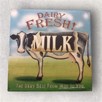 Dairy Fresh Milk Farm Metal Sign 14" x 14"