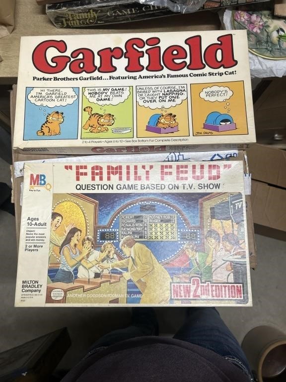 Vintage Family Feud and Garfield Board Games
