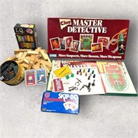 Game Lot: Clue Master Detective Skip-bo I.Q Jenga
