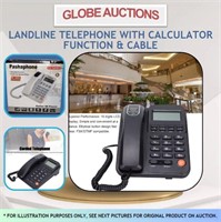 LANDLINE TELEPHONE W/ CALCULATOR FUNCTION + CABLE