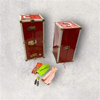 Red Doll Cases Trunks Vintage Doll Clothes