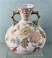 ROYAL WORCESTER HAND PAINTED 7" HANDLED VASE
