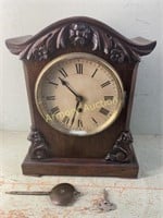 ANTIQUE ENGLISH STYLE ROSEWOOD MANTLE CLOCK