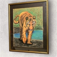 Tiger Art Framed and Matted 24" x 30"