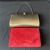 PAIR OF PURSES RED, GOLD NEW