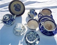 Antique Blue & White China. Marked and unmarked.