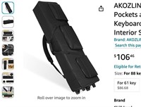 AKOZLIN 88 Key Keyboard Case with Wheels,