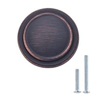 Basics Straight Top Ring Cabinet Knob, 1.25-inch