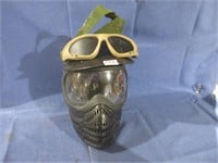 paintball mask and googles .