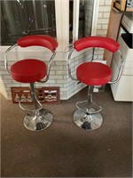 Vintage red bar stools