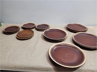 Hull and McCoy Plates and Saucers Service for 12