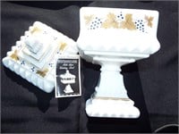 Westmoreland Milk Glass Pedestal Wedding Bowl.