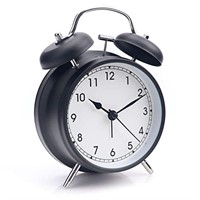 AOLOX Alarm Clock 4" Twin Bell Analog Alarm Clock