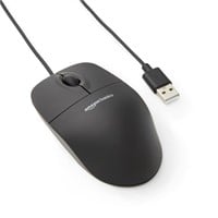 Basics 3-Button Wired USB Computer Mouse,
