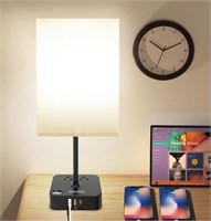 Bedside Table Desk Lamp with 3 USB C