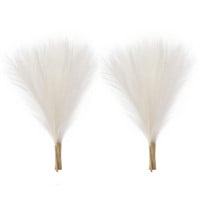 Faux Pampas Grass, Set of 10 Small 17 Stems Grey