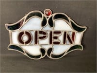 Stained Glass Open Sign