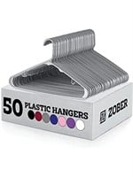 ZOBER Hangers 50 Pack, Standard Plastic Hanger,