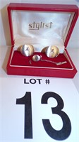 Sterling Cuff Links & Tie Clasp