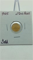 1945 2 Peso Gold