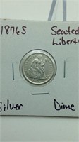 1876S Seated Liberty Dime