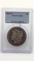 1892-CC Morgan Silver Dollar AG03