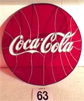 Vintage Stained Glass Coca Cola Sign