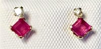 10k Gold 0.50 cts Ruby & Diamond Earrings