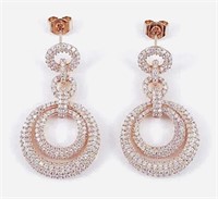 18k Overlay 4.12 cts Creation Diamond Earrings