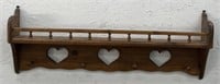 (F) Wooden Wall Hanging Display Shelf With 4