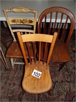 3 Misc. Antique Chairs