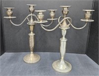 (E) Weighted Sterling Silver Candelabras 13.5"