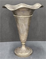 (E) Weighted Sterling Silver Vase 12" Tall.  Has