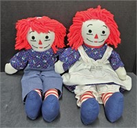 (E) Raggedy Ann And Andy Dolls With Embroidered