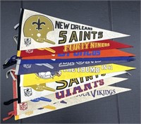 (E) NFL Team Pennants. 30in L. Bidding 9x the