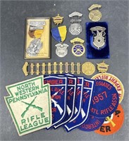 (E) Marksman and Riffle Team Medals and Patches