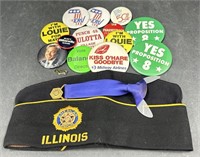 (E) Political Pins and American Legion Illinois