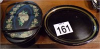 10 Toleware Platters and Basket