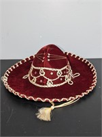 Vintage Child's Sombrero Maroon