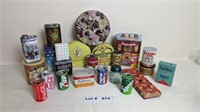 VINTAGE COLLECTIBLE TINS, BOX, AND SHAKER