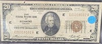 1929 $20 - Richmond, VA First National Bank