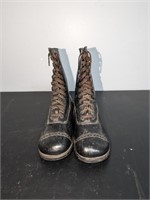 Pair Vintage Victorian Child's Shoes