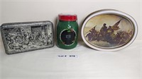 VINTAGE COLLECTIBLE TINS AND PORCELAIN COOKIE JAR