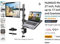 HUANUO Monitor and Laptop Mount with Tray