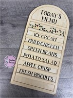 Cute wooden menu sign removable foods