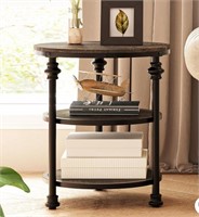 Trinity End Table 3-Tier Round Side Table Living