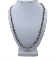 Sterling Silver Moissanite Rope Chain Necklace