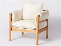 Arbon Wood Dowel Accent Chair with Cushion Arms